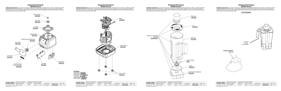 Diagram Diagram and Parts List for HBF600S  Hamilton Beach Blender